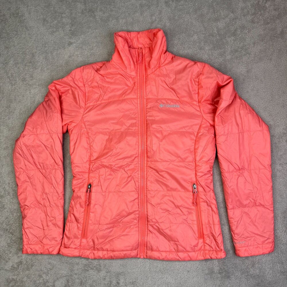 Columbia Interchange Jacket Womens Small Orange Omni-Heat Long Sleeve Full Zip